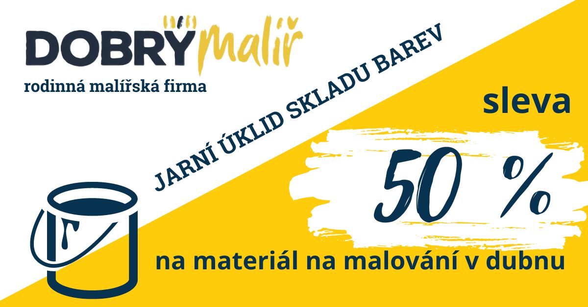 Jarní úklid skladu barev! Sleva 50 % na barvy během malování v dubnu